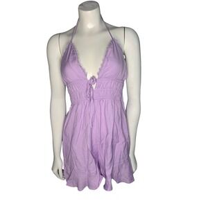 Love Tree Women's Lavender Halter Wide Leg Romper Sleeveless Size S